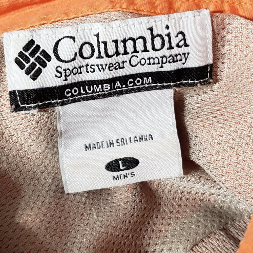 Orange Columbia Vented Fishing Hiking Shirt  Short Sleeve  Men's Size Large - Picture 2 of 5